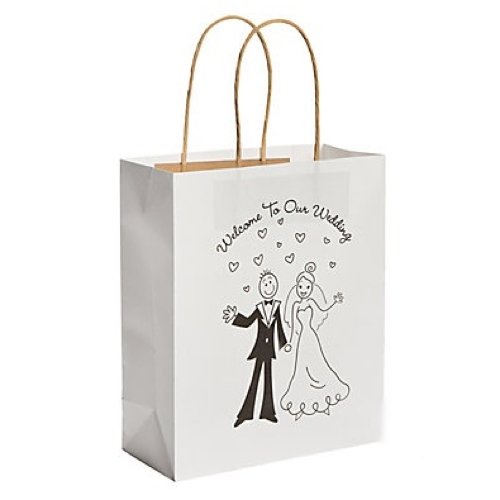 'Welcome to Our Wedding' Happy Couple Design Wedding Gift Bag