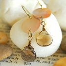 Mother of pearl and Smoky Quartz earrings