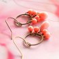 Dangling pink coral earrings