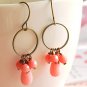 Dangling pink coral earrings
