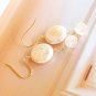 Light peach Fresh Water Pearl and Rose Quartz drop earrings