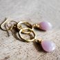 Organic form ring with briolette lavender jade