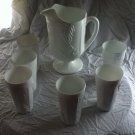 Indiana Harvest Milk Glass Beverage set