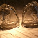 clear glass horse bookends
