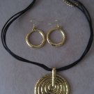 Gold Statement Necklace Set with Earrings