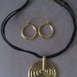 Gold Statement Necklace Set with Earrings
