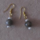 Vintage Earrings with Grey beads