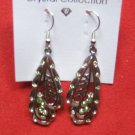 Silver Earrings with Green stones