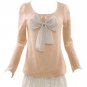 New hot sale Dresses Pink Cotton&Chiffon Unique Dress with Ribbon