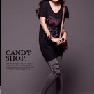 New Hot sale T-shirts Black Cotton Fashion Long T-Shirt Skull