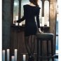 New Hot sale dresses  Black Cotton Long-Sleeved Sexy Leopard Dress