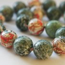 Green Jade and Paper Coated Beads Necklace