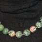 Green Jade and Paper Coated Beads Necklace