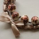 Ivory Ribbon and Japanese Roses Bracelet