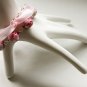 Rose cotton beads and rose satin ribbon bracelet
