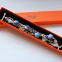 Blue Tartan and Tibetan Silver Beads Bracelet