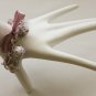 Cotton beads and lilac satin ribbon bracelet