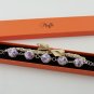 Purple cotton beads and yellow satin ribbon bracelet