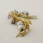 Violet cotton beads and eggshell satin ribbon bracelet