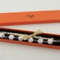 Violet cotton beads and eggshell satin ribbon bracelet