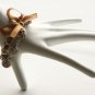 Cotton beads and brown satin ribbon bracelet