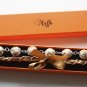 Cotton beads and brown satin ribbon bracelet