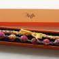 Red cotton beads and yellow satin ribbon bracelet