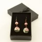 Antique Copper, Vintage Roses and Pink Shell Pearls Earrings