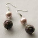 Rose Shell Pearls and Roses Earrings