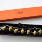 Black Satin Ribbon and Yellow Roses Beads Bracelet
