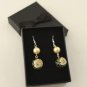 Yellow Shell Pearls and Roses Earrings