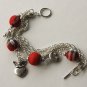 Red Tartan Beads and Angel Bracelet