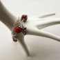 Red Tartan Beads and Angel Bracelet