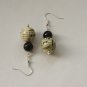 Musical Paper Beads and Black Pearls Earrings