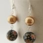 Orange Gold Pearls and Autumn Flowers Earrings