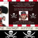 PIRATE Aye Matey birthday party Invitations Skulls Boy Girl