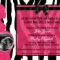 ZEBRA & HOT PINK Ultrasound Photo Baby Shower Invitation