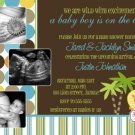 KING OF THE JUNGLE Ultrasound Photo Baby Shower Invitation