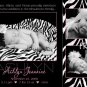 ZEBRA Leopard CHEETAH Animal Print Baby Birth Announcement