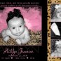ZEBRA Leopard CHEETAH Animal Print Baby Birth Announcement