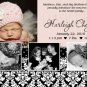 ZEBRA Leopard CHEETAH Animal Print Baby Birth Announcement