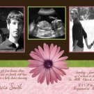 Girl Pink Brown Ultrasound Sonogram Photo Baby Shower Invitation