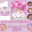 LIL' CUPCAKE CUPCAKES PURPLE BIRTHDAY INVITATIONS