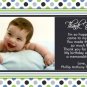 Boy First 1st Birthday Party Photo Invitation Blue Chocolate Brown