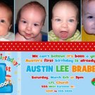 Fun to Be One Airplane First 1st Birthday Photo Party Invitations