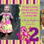 Neon Mod Monkey Boy Girl Photo Birthday Party Invitations
