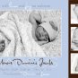 Boy Blue & Chocolate Brown MODERN Baby Birth Announcement