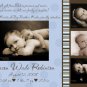 Boy Blue & Chocolate Brown MODERN Baby Birth Announcement