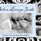 Boy Blue & Black Unique Baby Birth Announcement