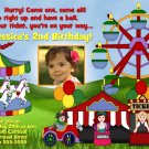 CIRCUS CARNIVAL BOY GIRL PHOTO BIRTHDAY INVITATION